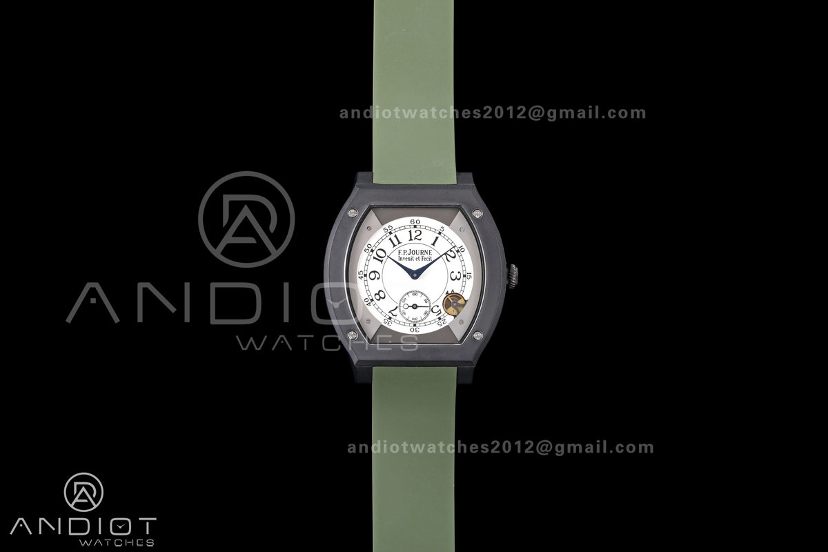 F.P.Journe Elegante PVD FPJF Best Edition White Dial on Green Rubber Strap Quartz